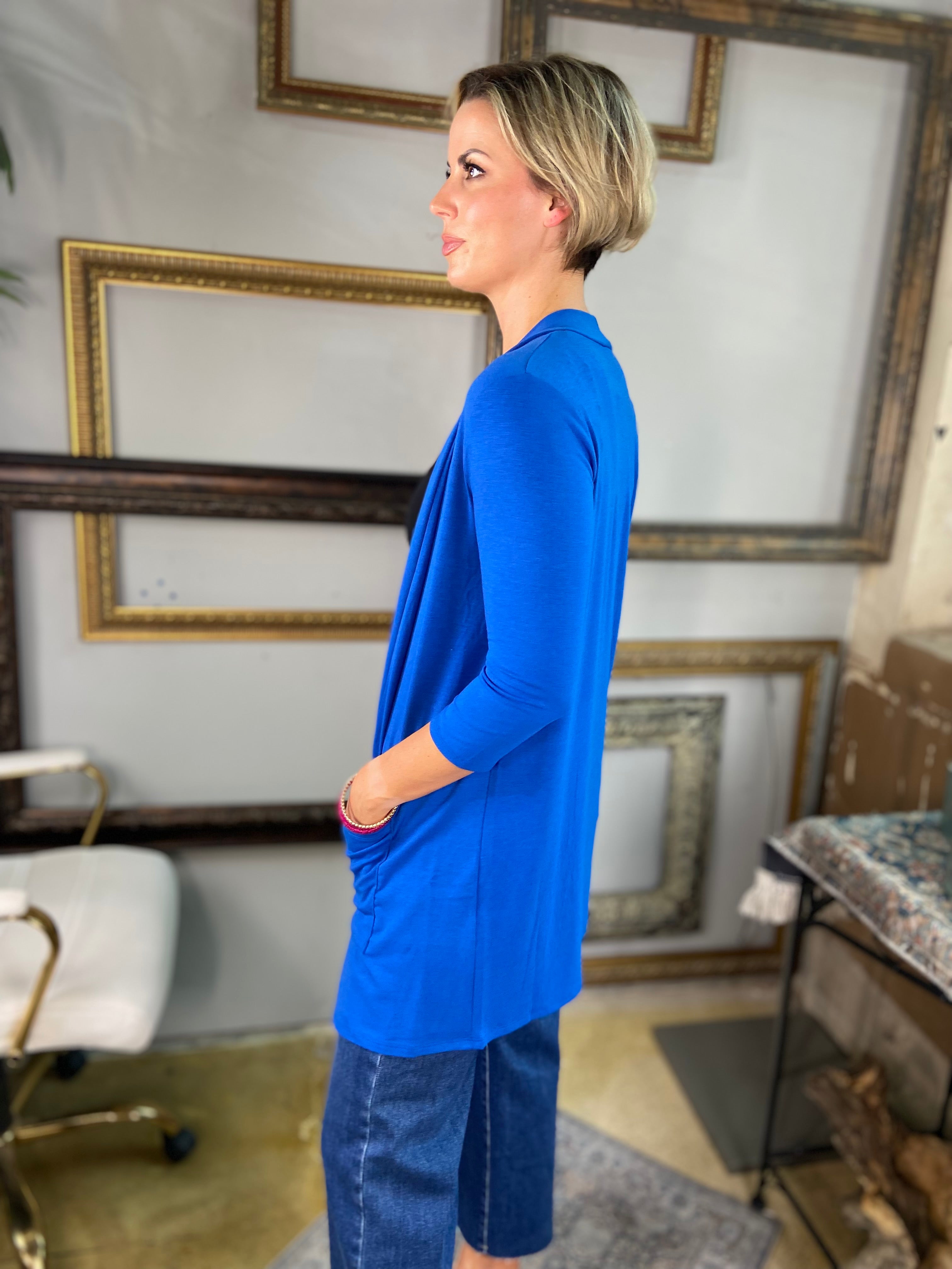 Steph Royal Blue Open Cardigan