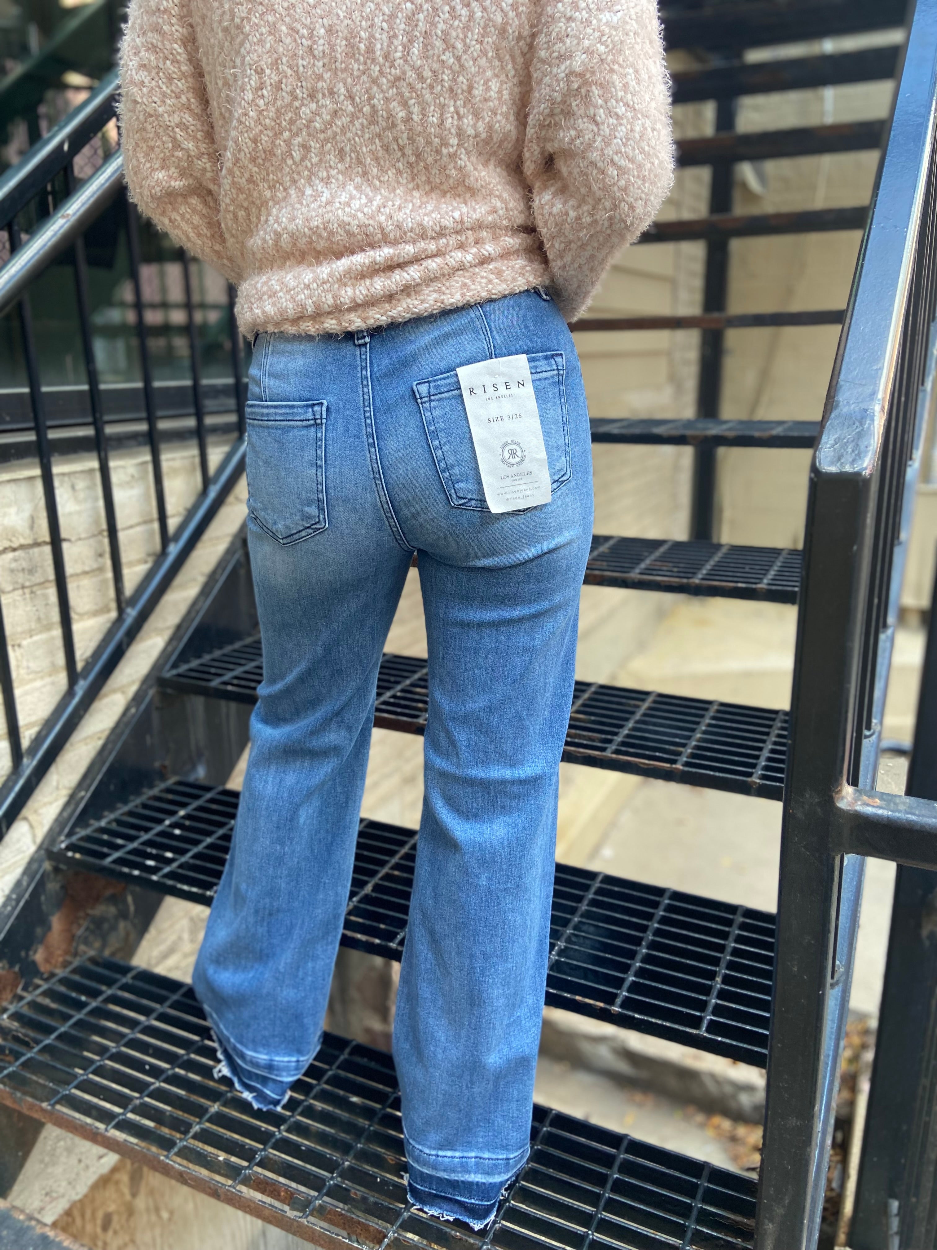 Tyler Medium High Rise Wide Leg Risen Jeans