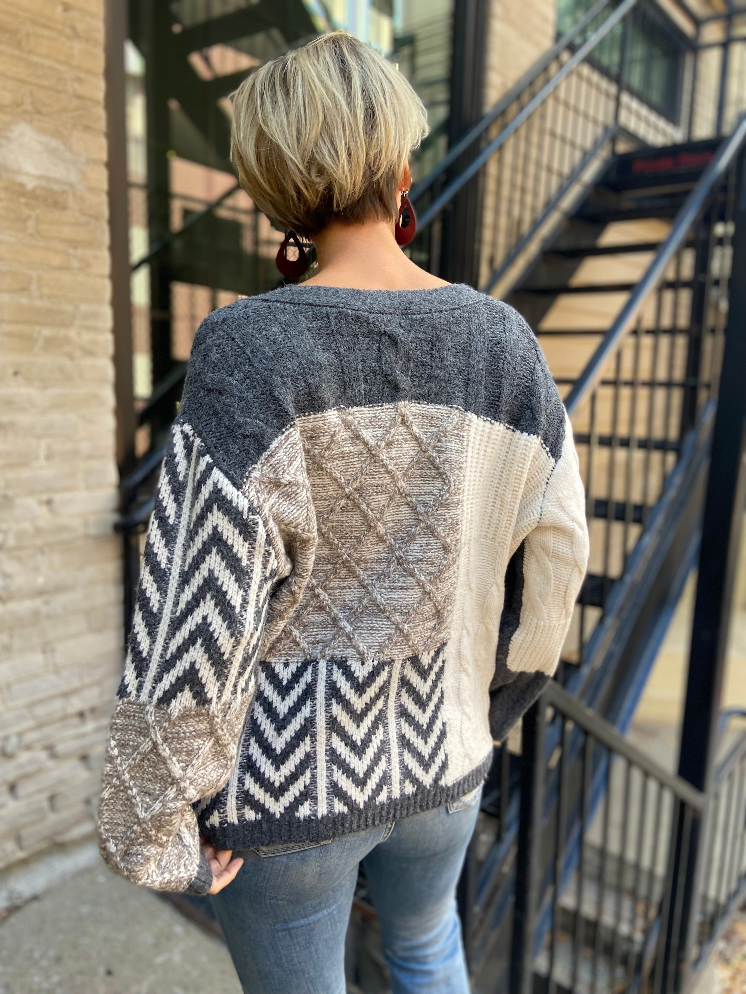 Orie Storm Neutral Button Cardigan