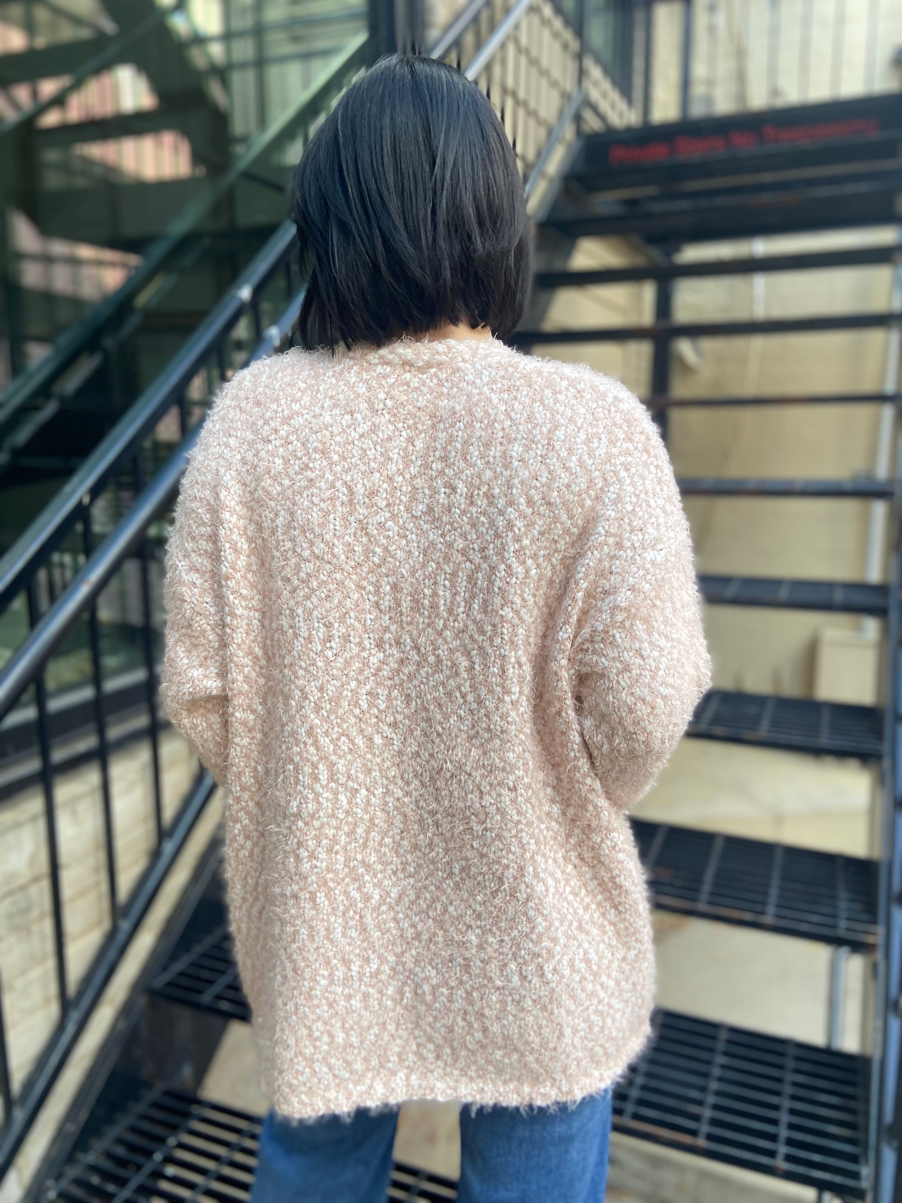 Lori Blush Pink Fuzzy Cardigan