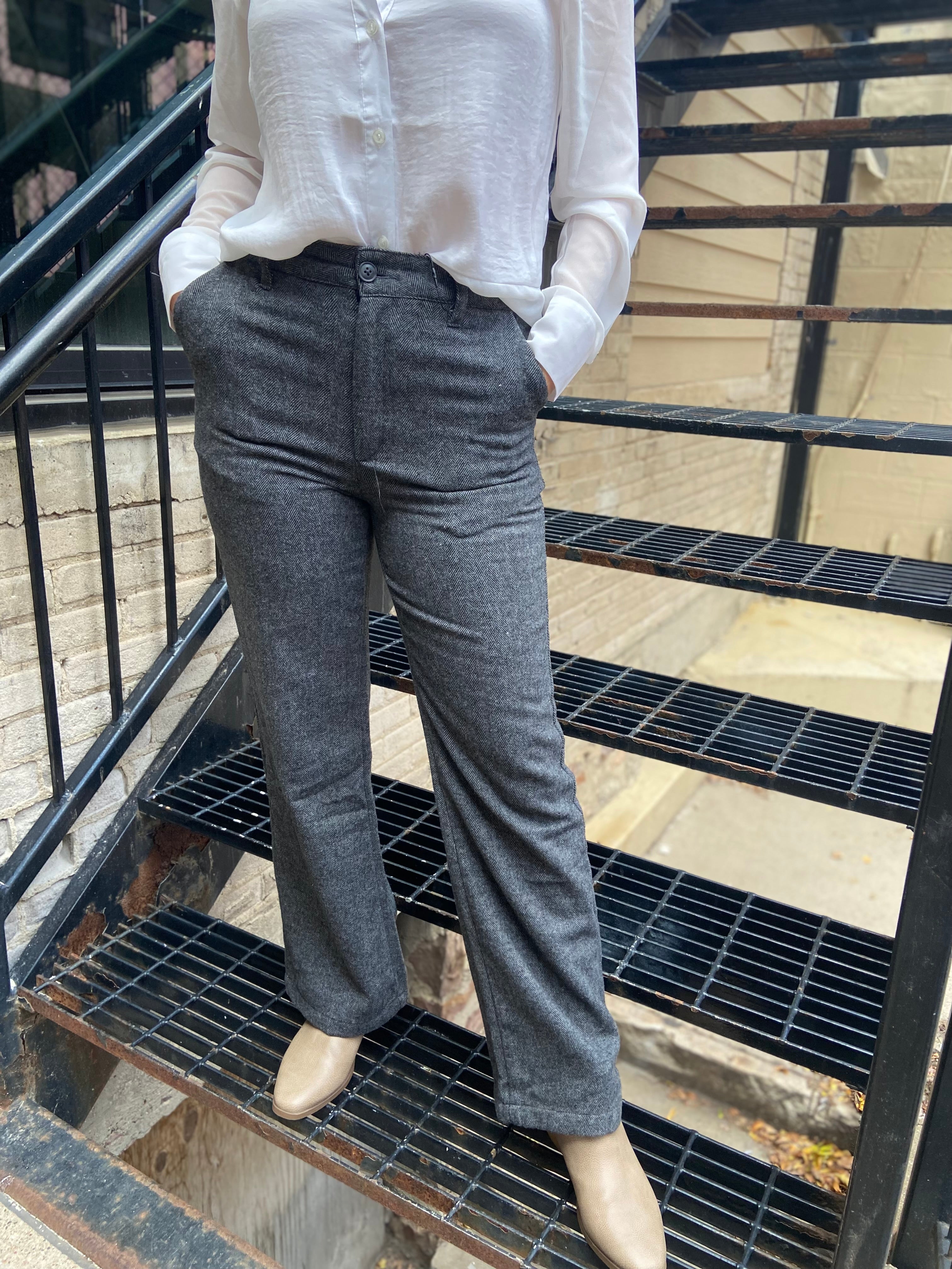 Lane Charcoal Straight Leg Dress Pants
