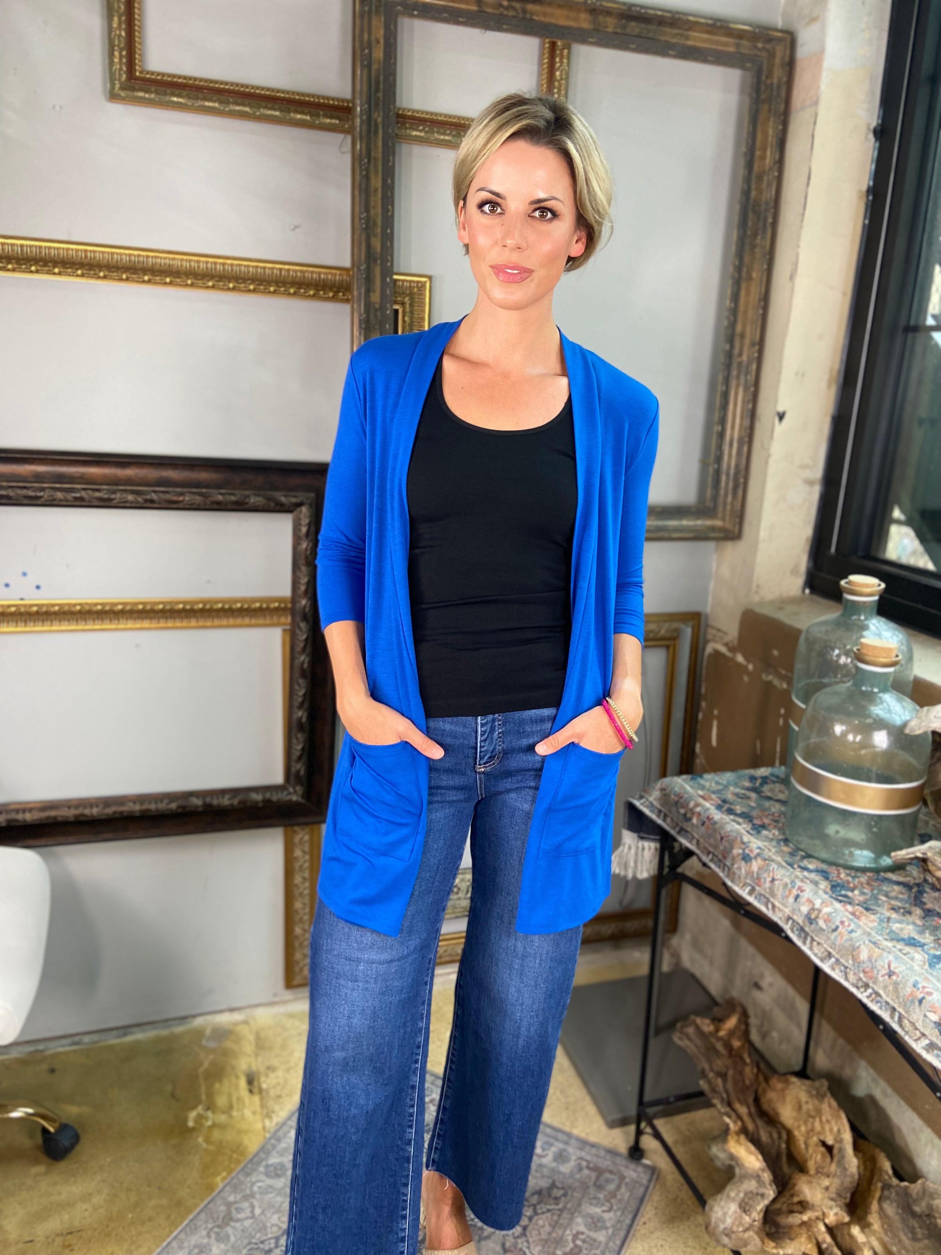 Steph Royal Blue Open Cardigan