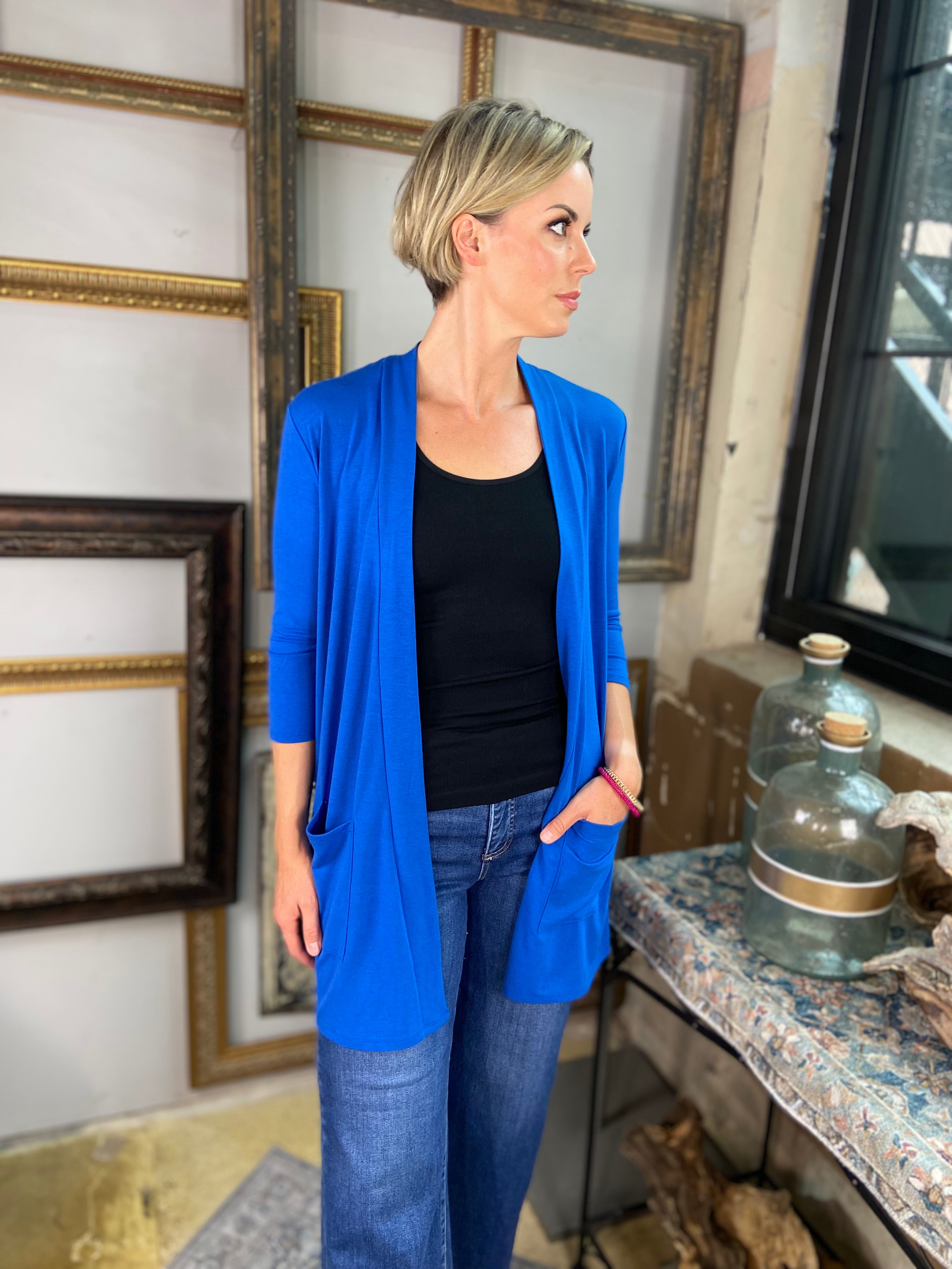 Steph Royal Blue Open Cardigan