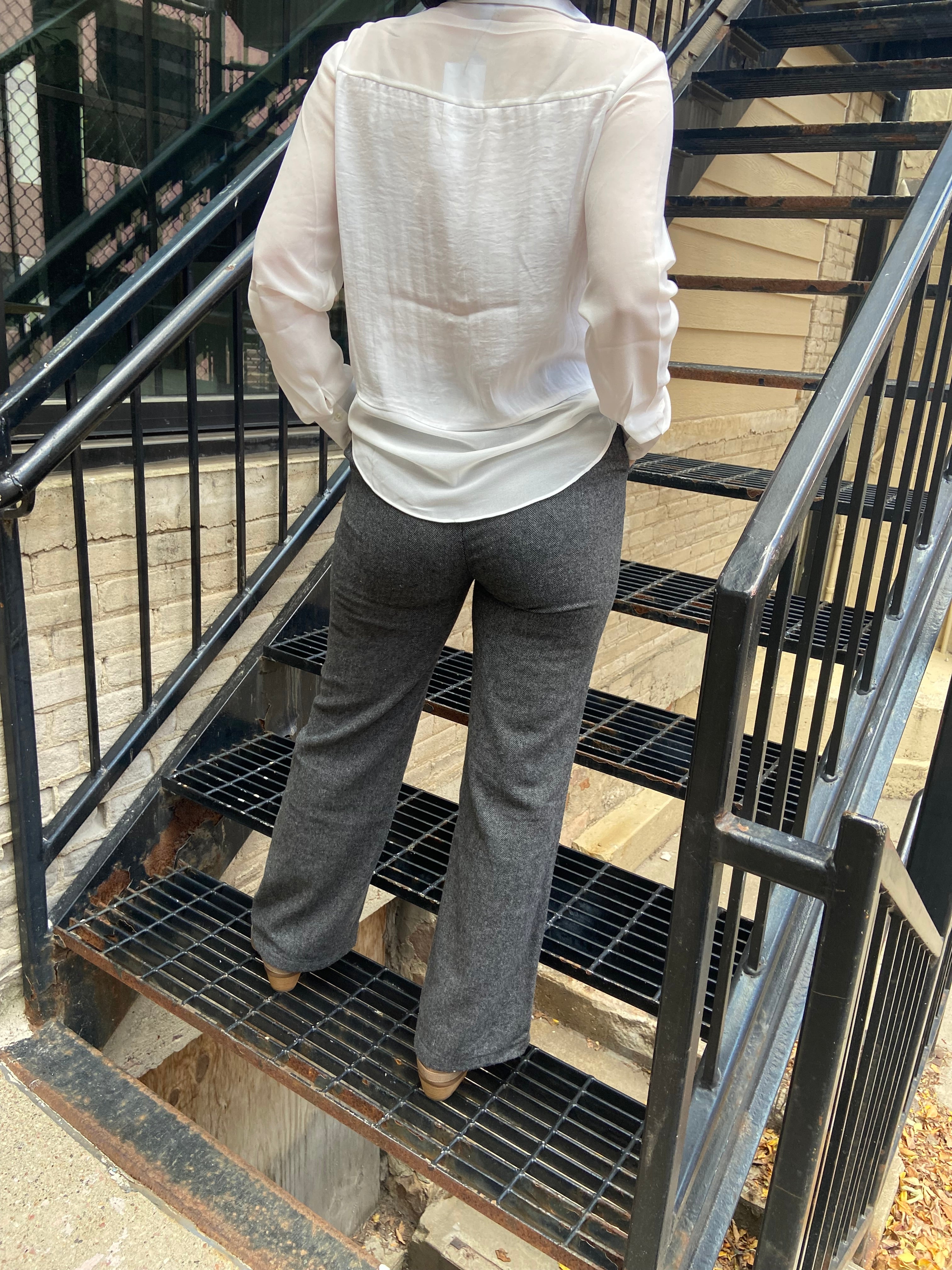 Lane Charcoal Straight Leg Dress Pants