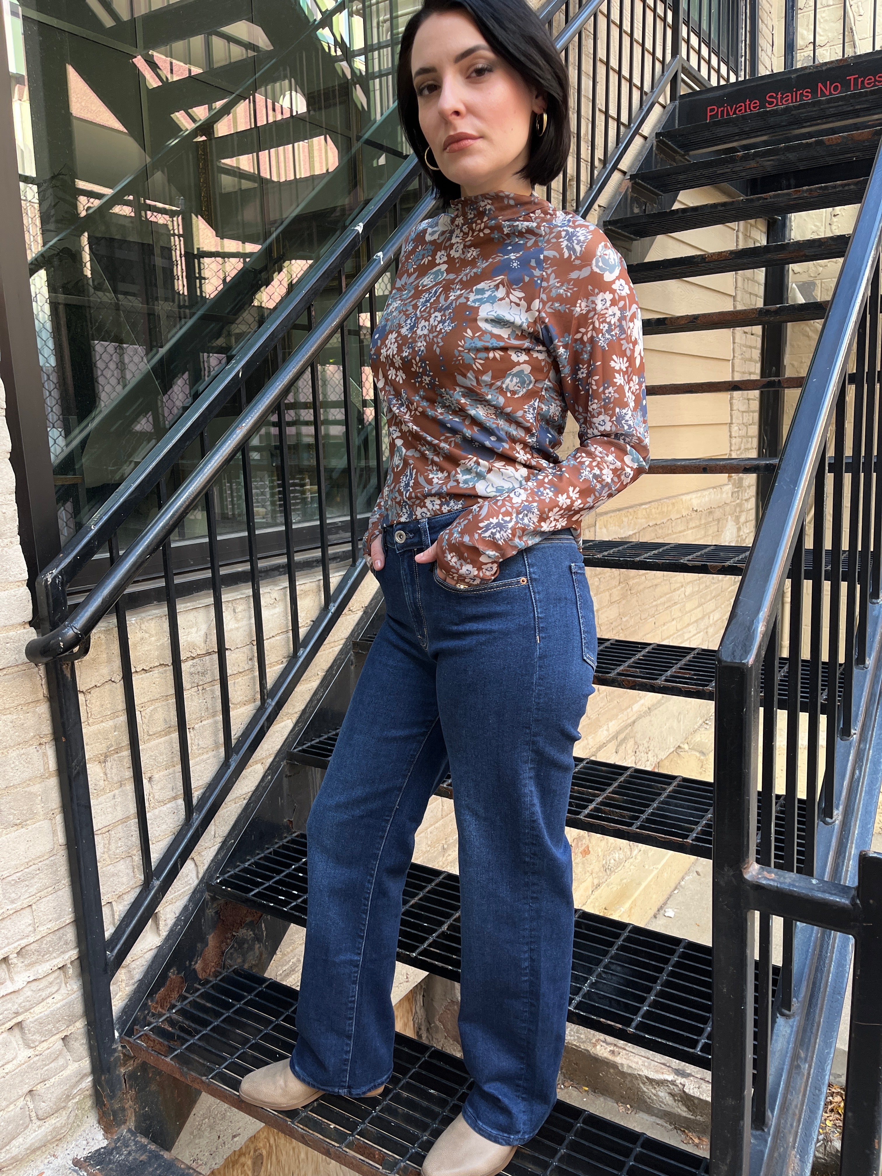 Steven Dark Wash High Rise Straight Leg EnJeans