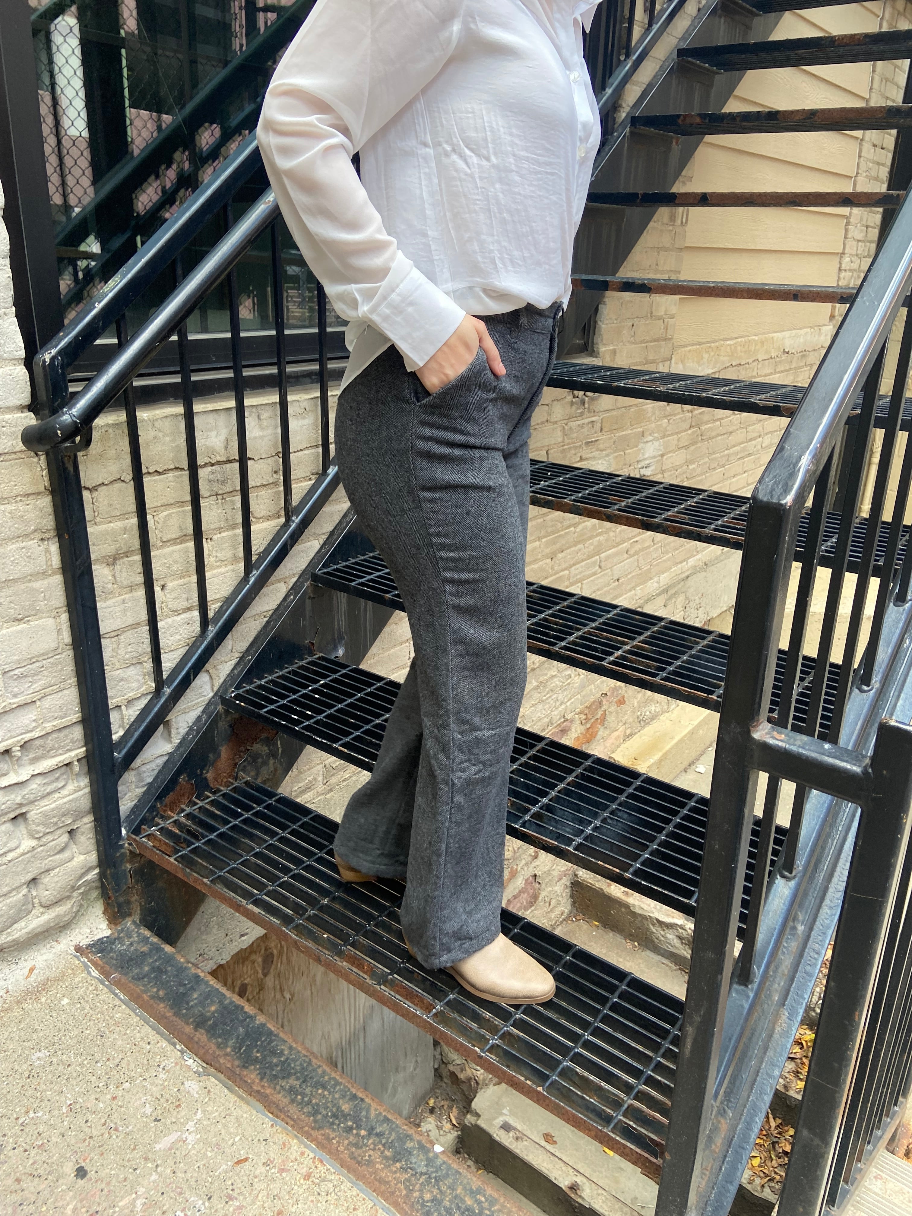 Lane Charcoal Straight Leg Dress Pants