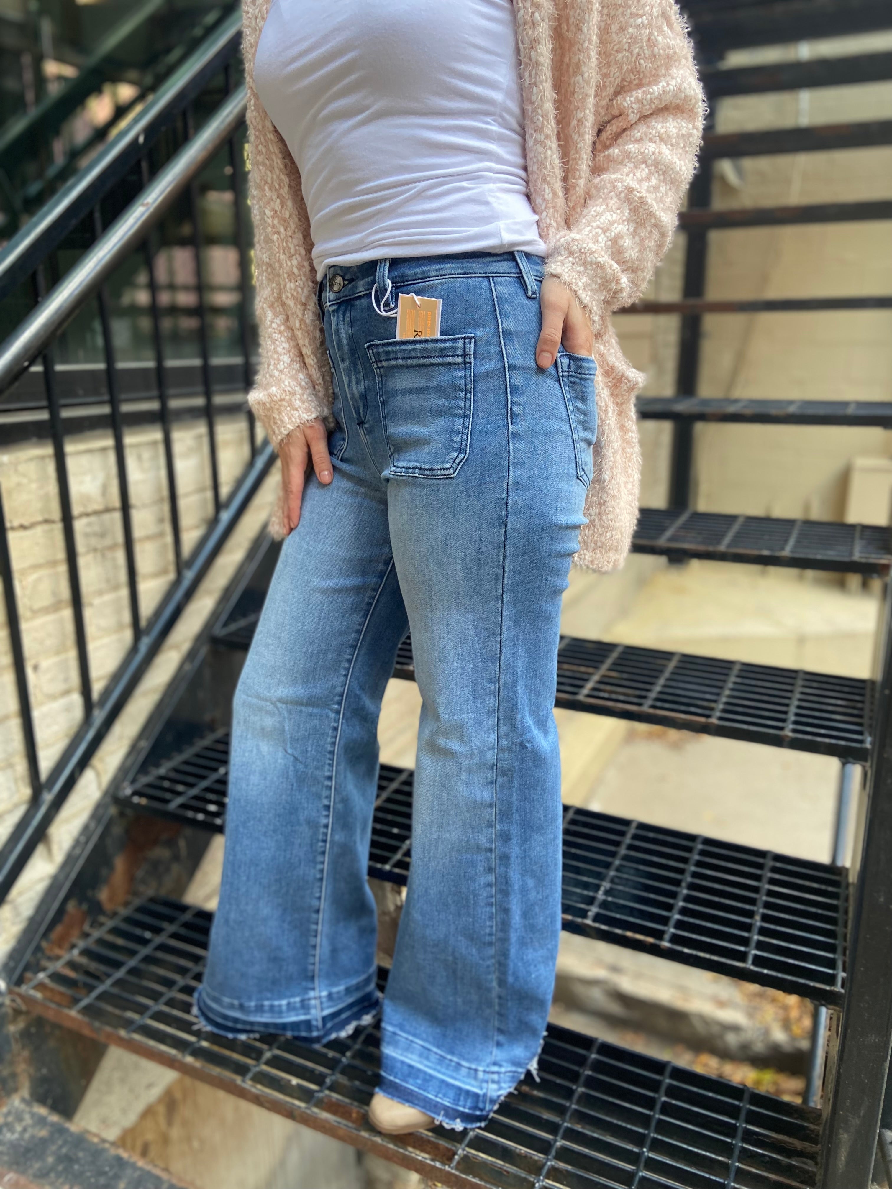 Tyler Medium High Rise Wide Leg Risen Jeans