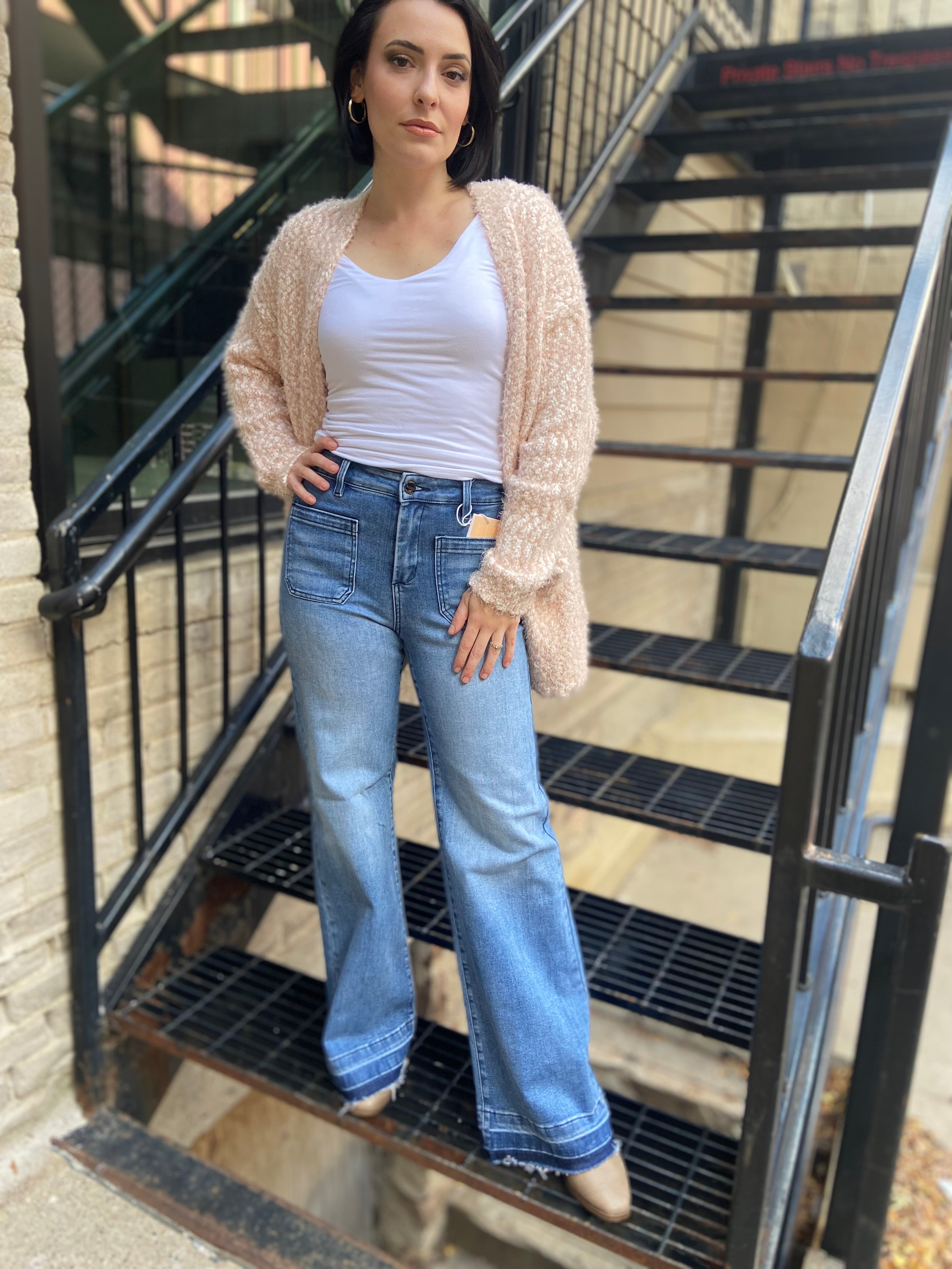 Tyler Medium High Rise Wide Leg Risen Jeans