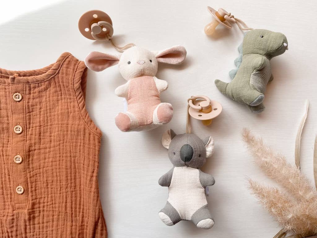Bitzy Pal Natural Rubber Pacifier & Plush: Bear