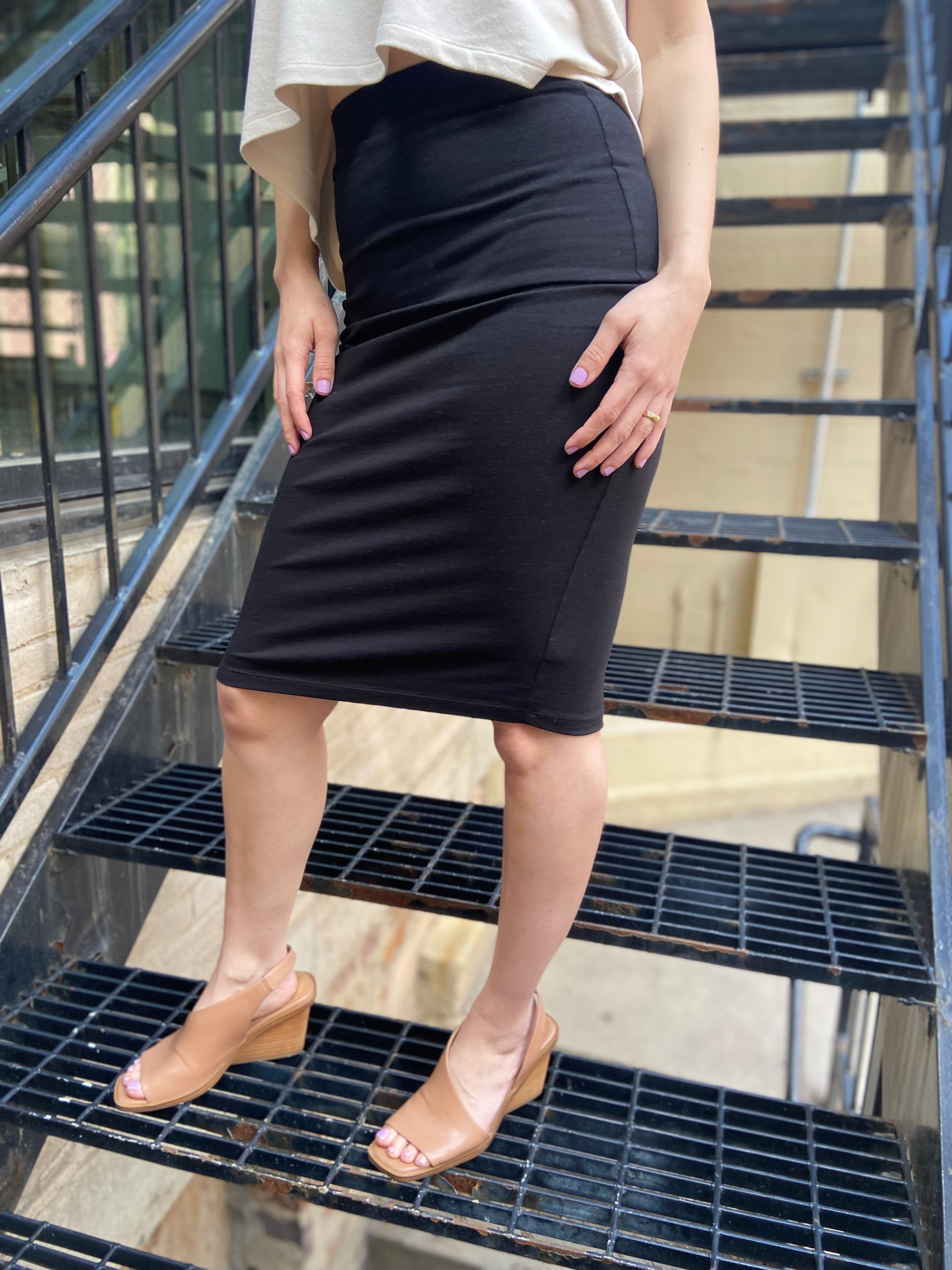 Cassie Black Spandex Pencil Skirt - MK Threads Boutique
