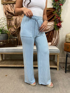 Wayne Light Blue Wide Leg Sweat Pants