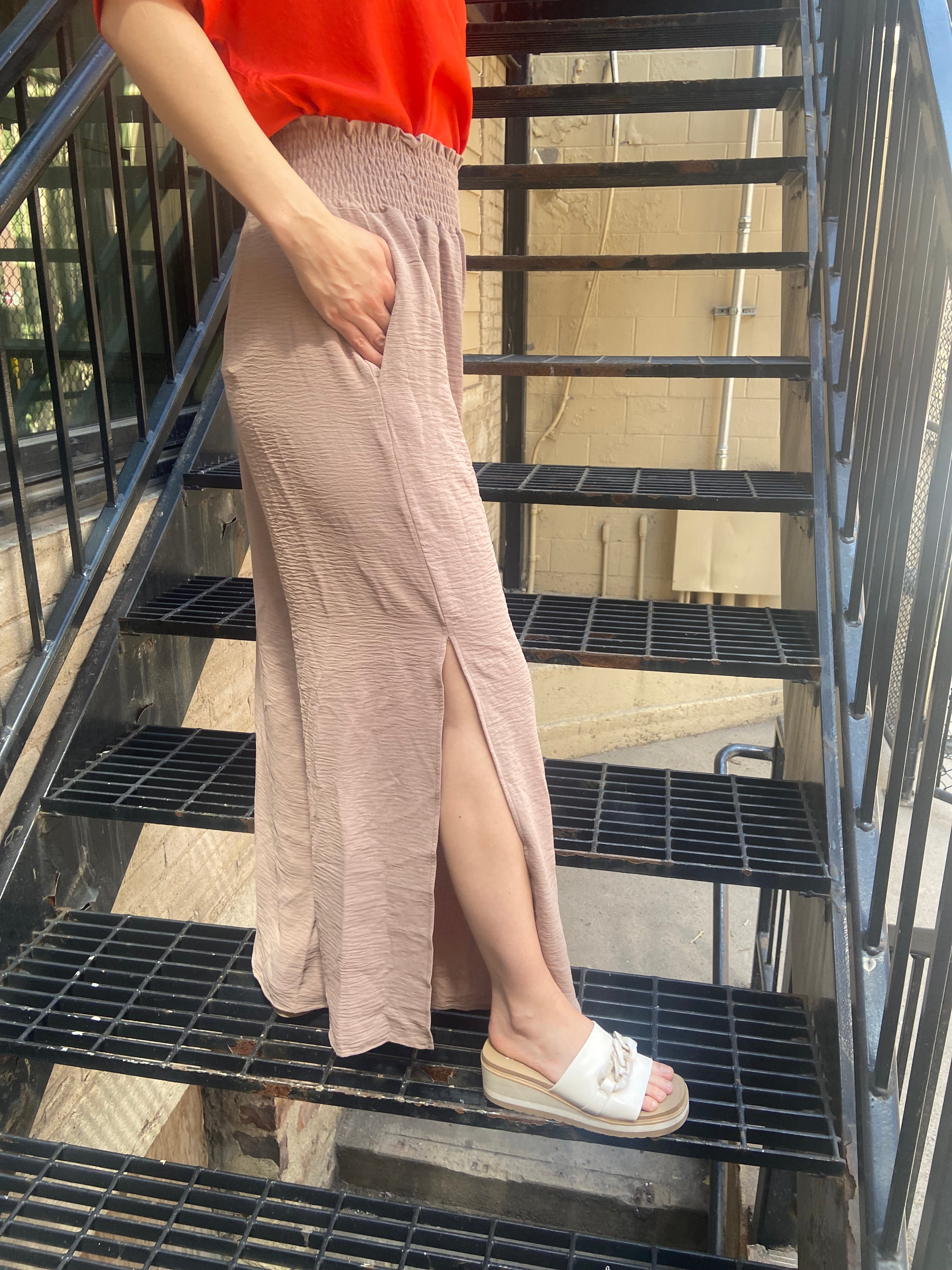 Koa Coco Smocked Slit Pants