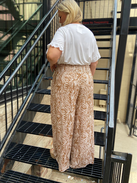 Carolina Mocha Plus Size Wide Leg Pants