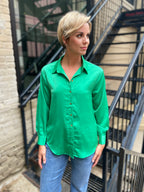 Alexi Green Silk Button up