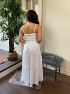 Allie White Cross Front Maxi Dress - MK Threads Boutique