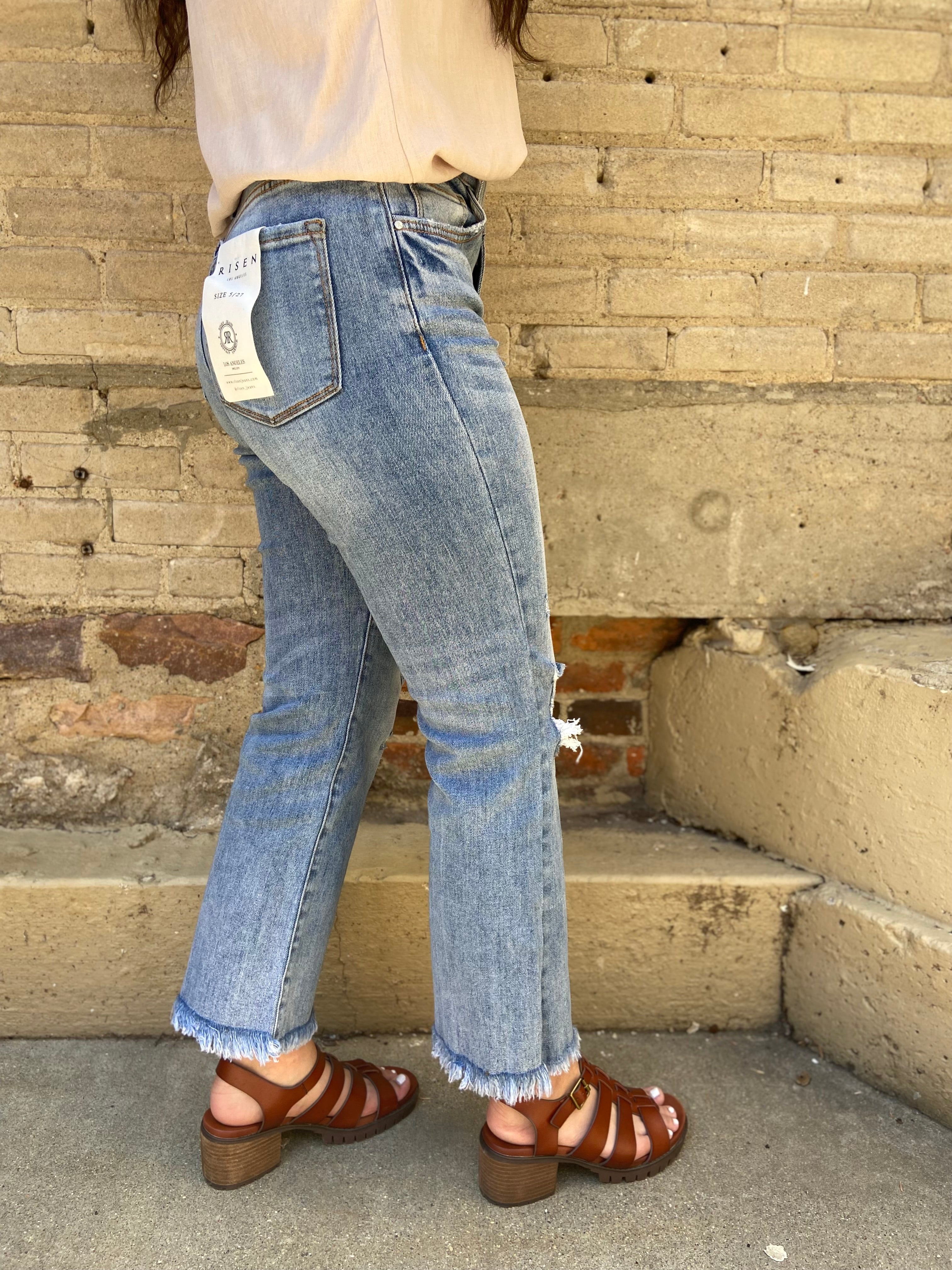 Freya Medium Wash High Rise Bootcut Risen Jeans - MK Threads Boutique