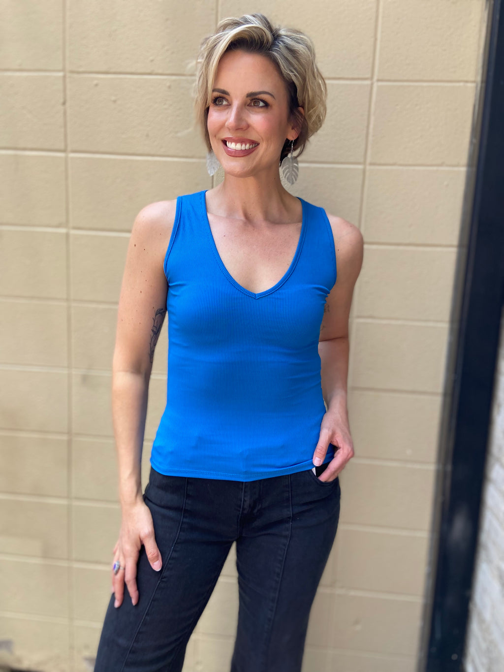 Arline Electric Blue Sleeveless Top - MK Threads Boutique