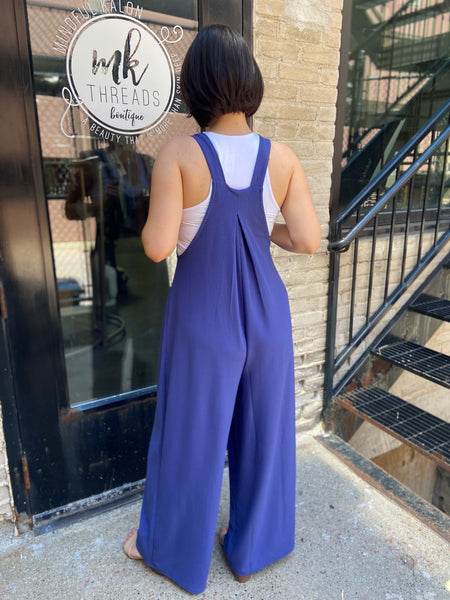 Kateline Dusty Blue Knit Jumpsuit