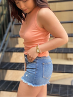Lowen Sneak Peek Mid Rise Jean Shorts