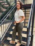 Adrienne Dark Olive High Rise Cropped Zenana Jeans