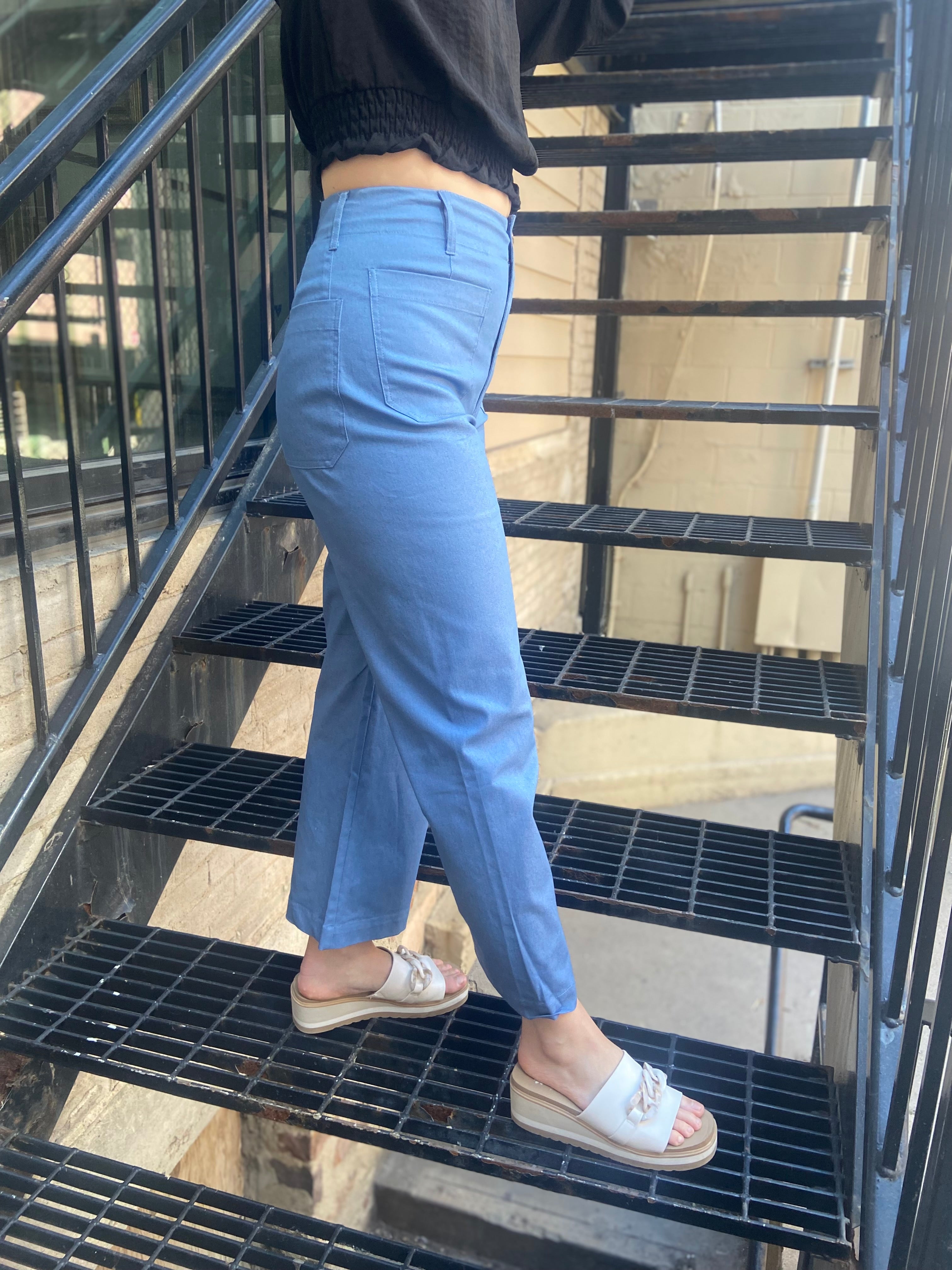 Petra Denim Wide Leg Cropped Pants - MK Threads Boutique