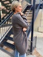 Jackie Dark Mocha Open Cardigan