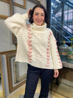 Wren White & Pink Ribbon Knit Sweater - MK Threads Boutique
