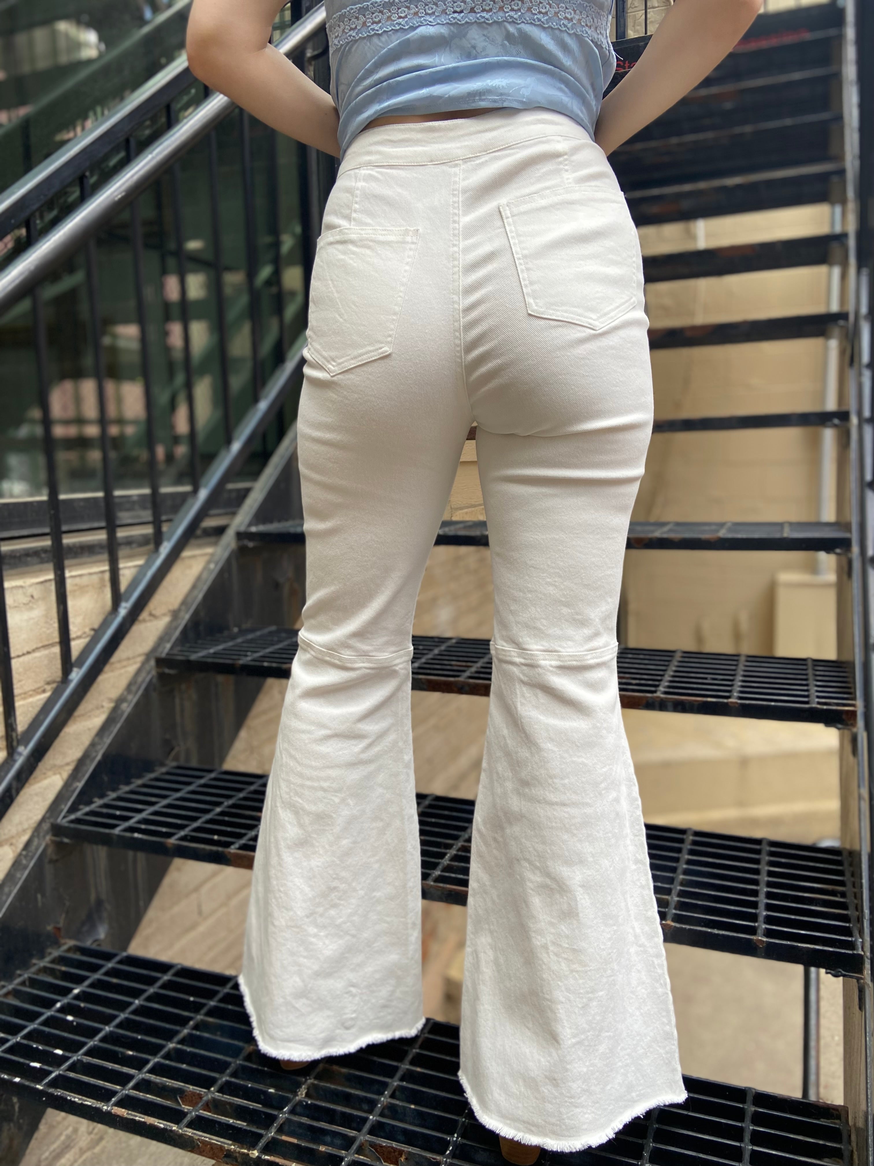 Bailey White Bootcut Denim Jeans - MK Threads Boutique