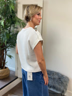 Sylvia Cream Sleeveless Sweater Vest - MK Threads Boutique