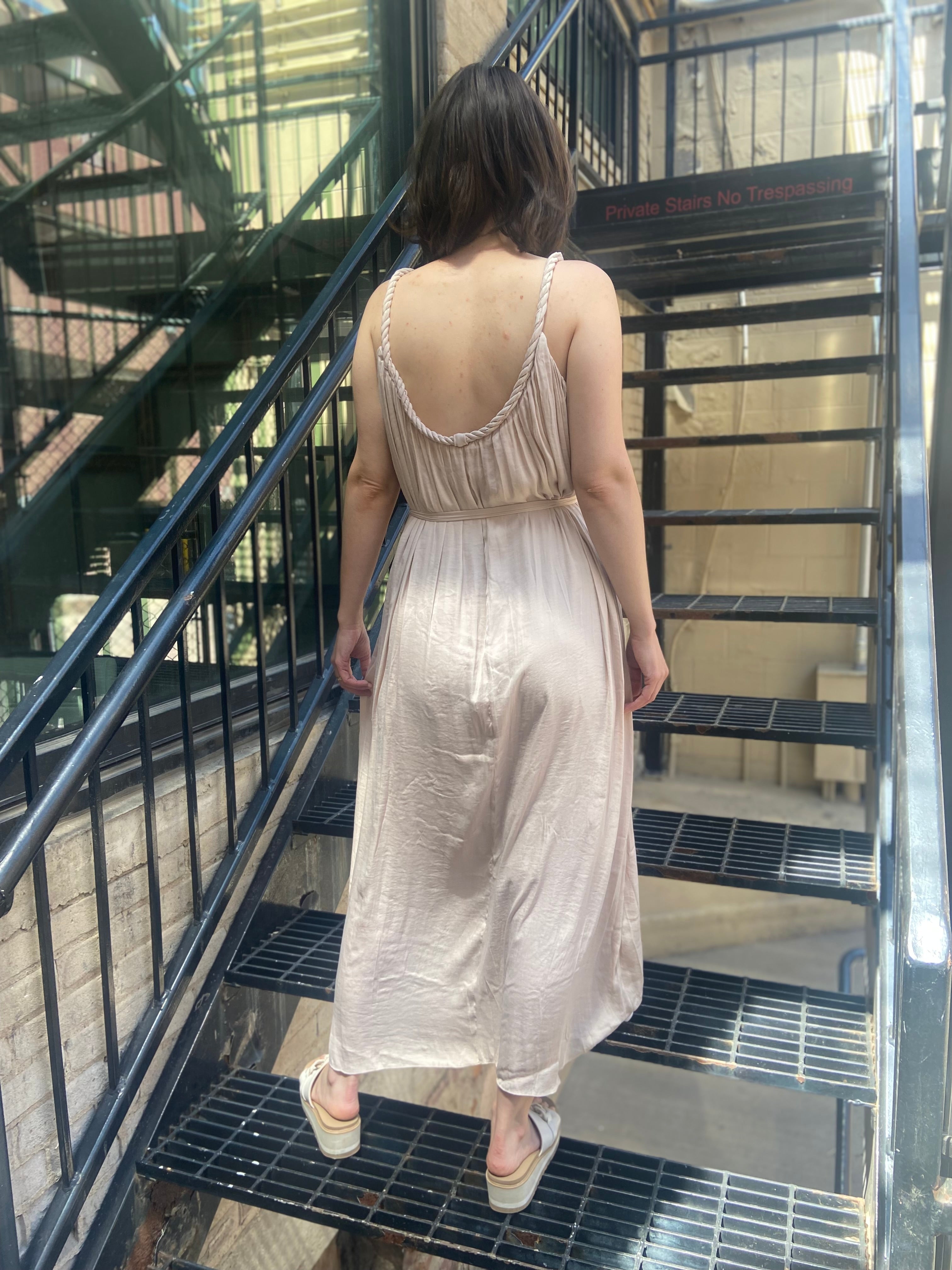 Axel Cream Braided Detail Maxi Dress - MK Threads Boutique
