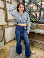 Aubrey Light Blue Cropped Sweater - MK Threads Boutique