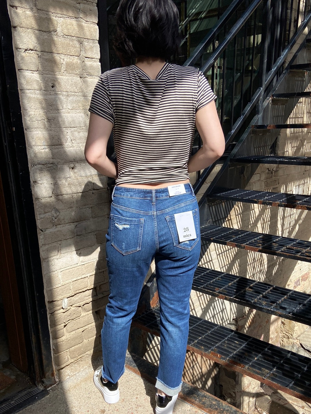 Brooklyn High Rise Boyfriend Mica Jeans - MK Threads Boutique