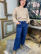 Layla Dark High Rise Adjustable Waist Cropped Risen Jeans