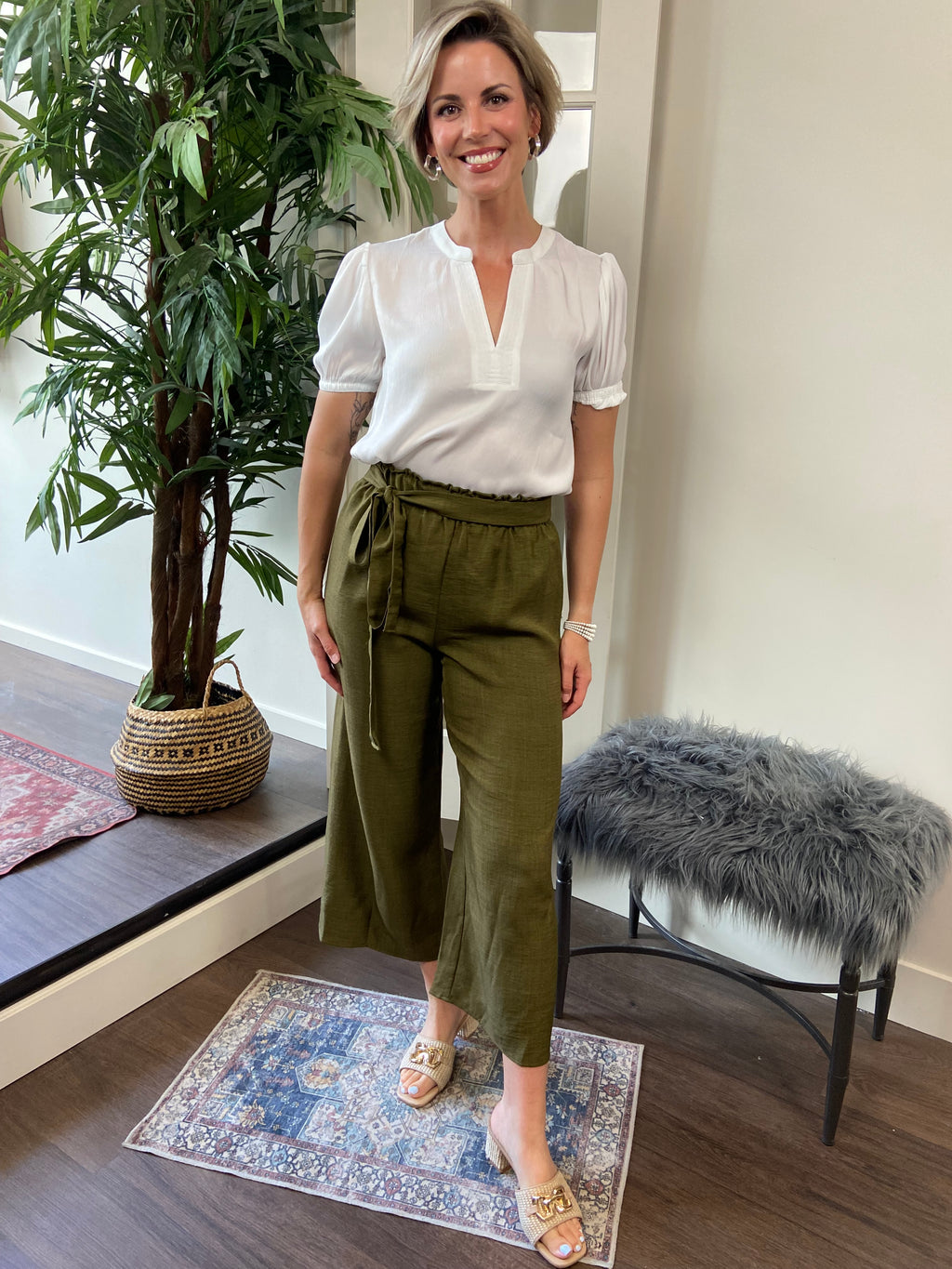 Shila Off White Bubble Sleeve Top - MK Threads Boutique