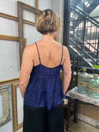 Vera Navy Tiered Tank Top - MK Threads Boutique