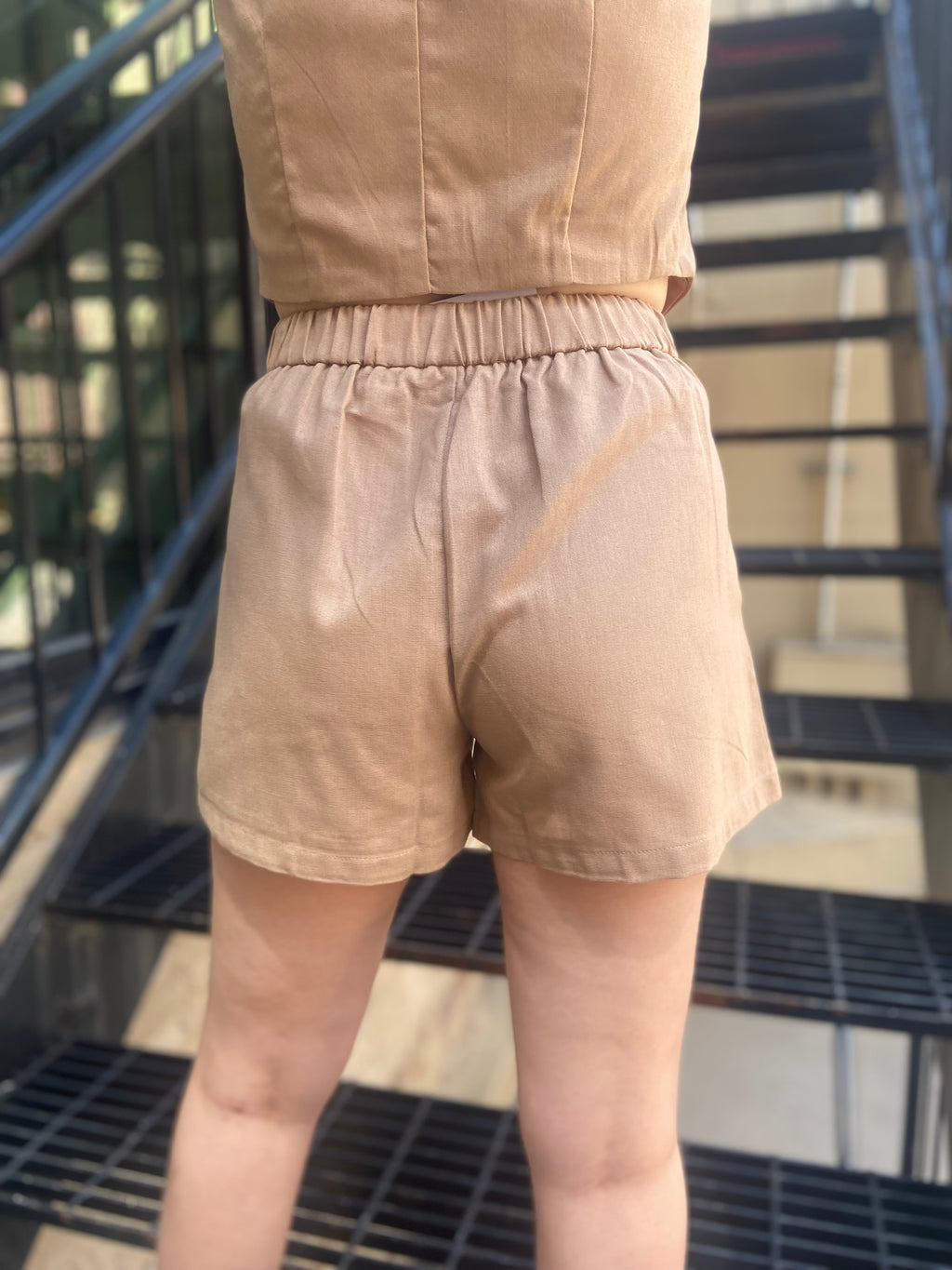 Olivia Taupe High Wasted Shorts - MK Threads Boutique
