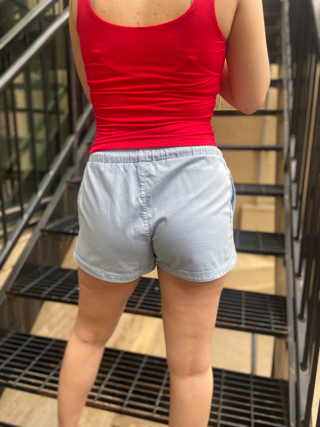Eliane Blue Drawstring Shorts