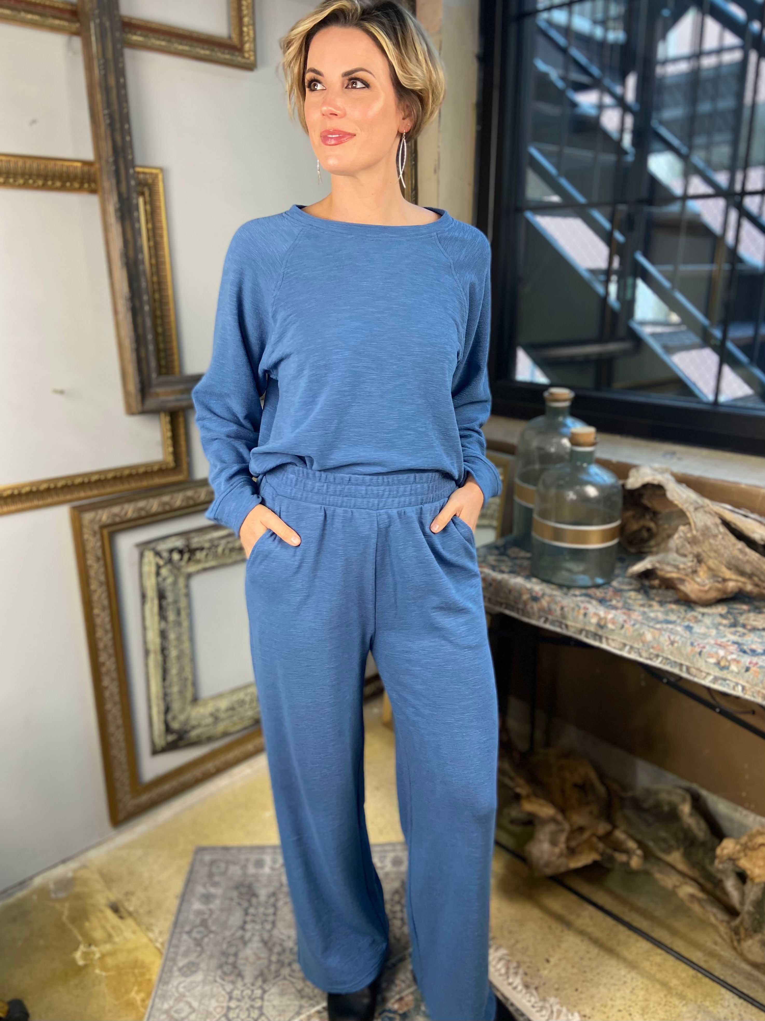 Grace Dusty Blue Long Sleeve & Pant Set