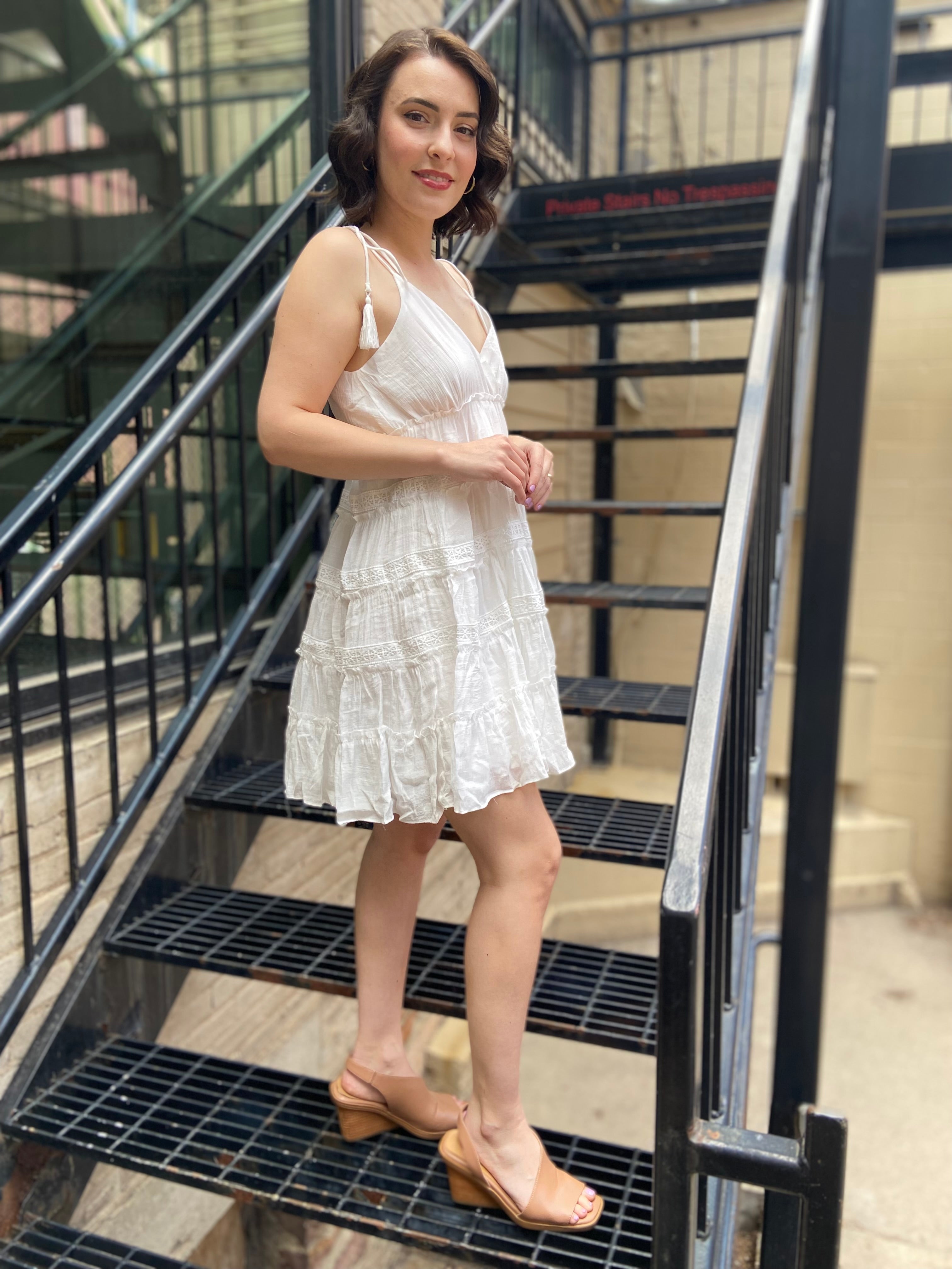 Keagan Off White Detailed Mini Dress - MK Threads Boutique