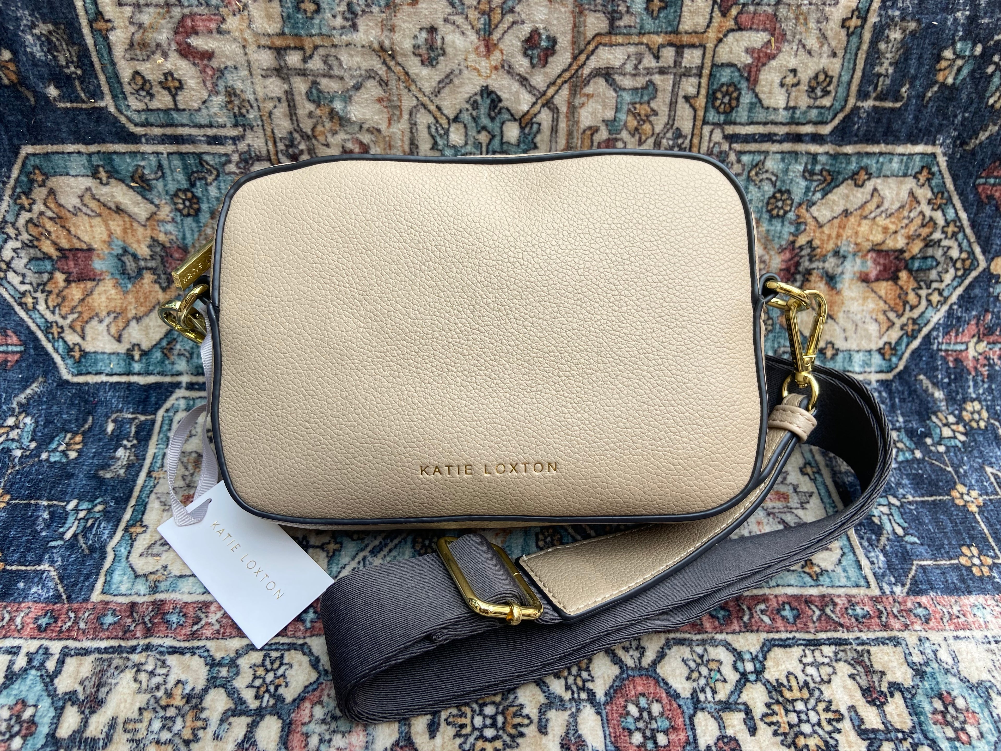 Marni Taupe & Charcoal Mini Crossbody Bag