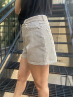 Alice Tan & Black Striped Jean Shorts
