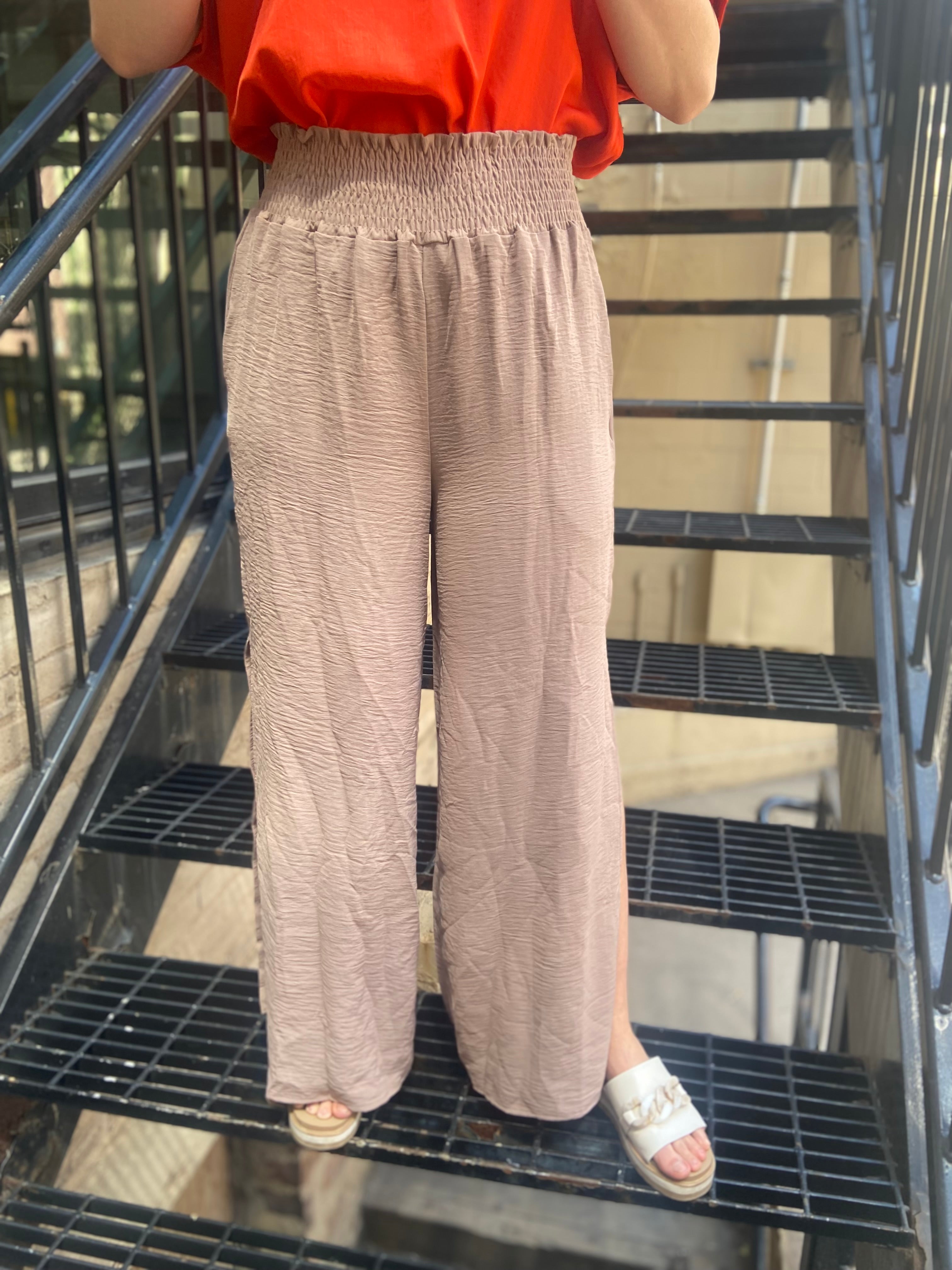 Koa Coco Smocked Slit Pants