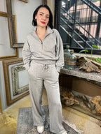 Morgan Heather Gray Soft Half Zip Sweater