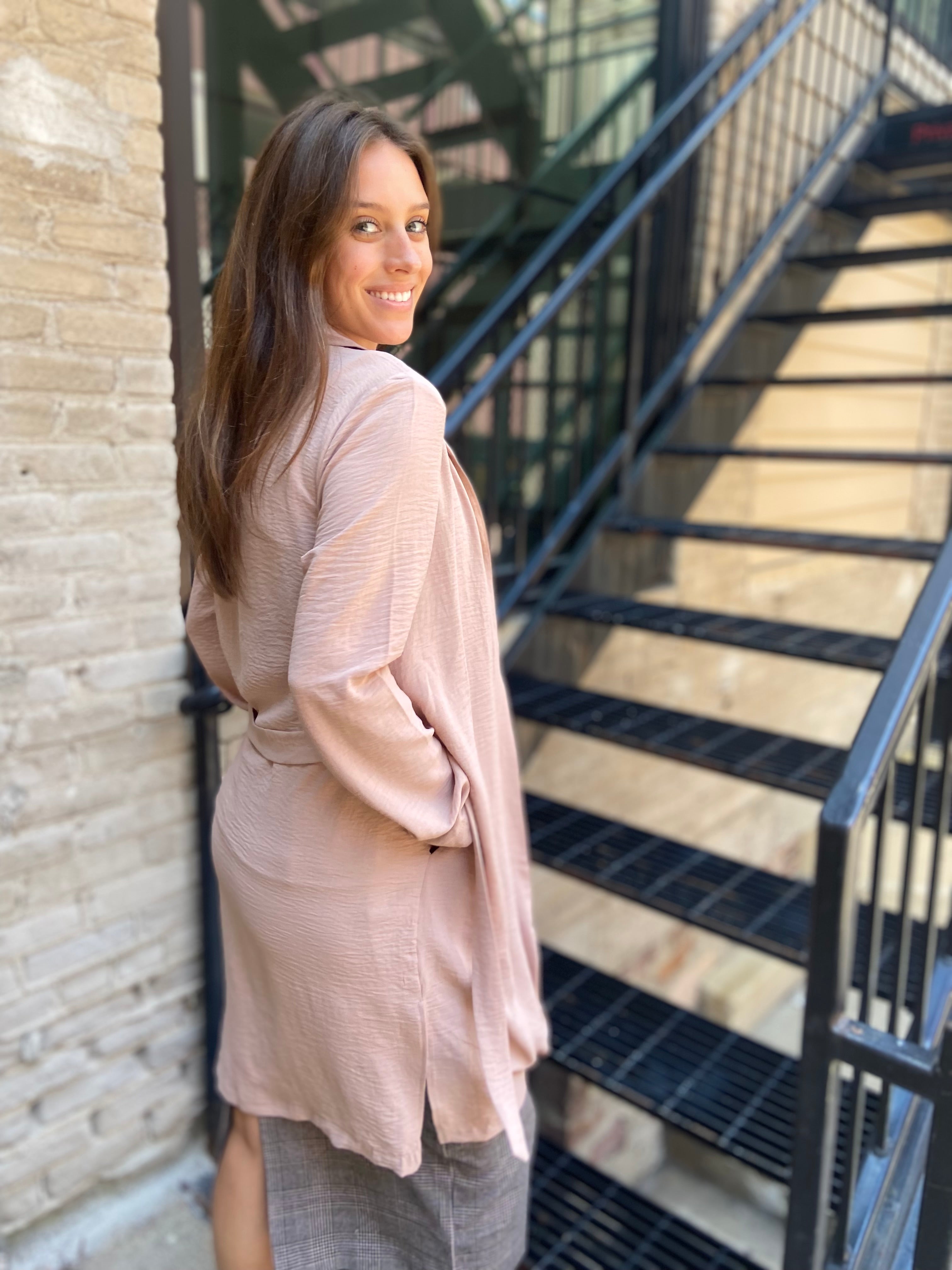 Serena Taupe Lightweight Collard Trench Jacket