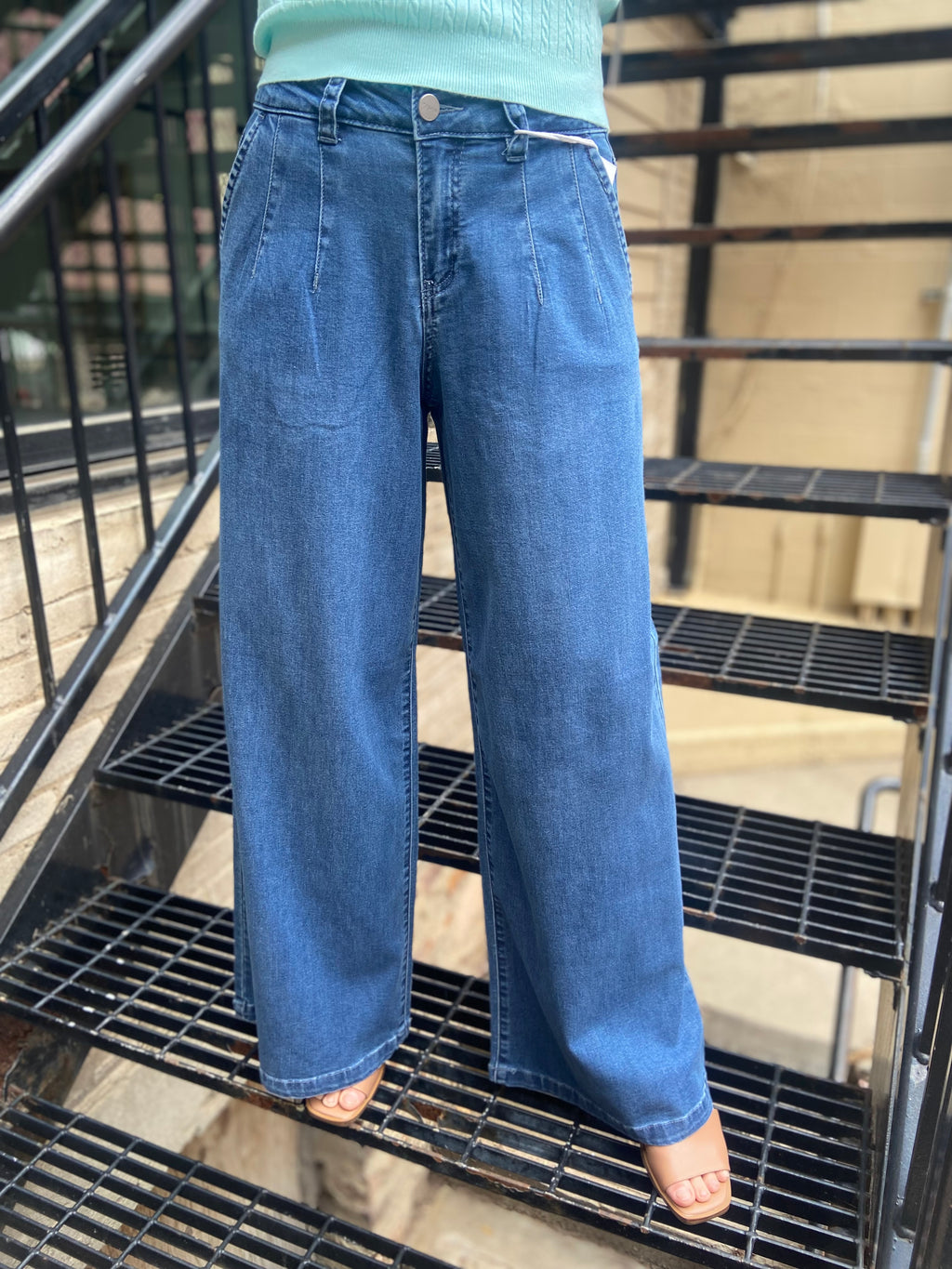 Vickie Dark Wash Baggy Wide Leg Risen Jeans