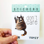 Don't Care Cat Vinyl Sticker - MK Threads Boutique