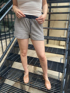 Zadie Black Stripe Drawstring Waist Shorts - MK Threads Boutique