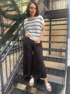Calla Black & White Sleeveless Sweater Vest - MK Threads Boutique