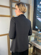 Donna Black Rhinestone Studded Blazer