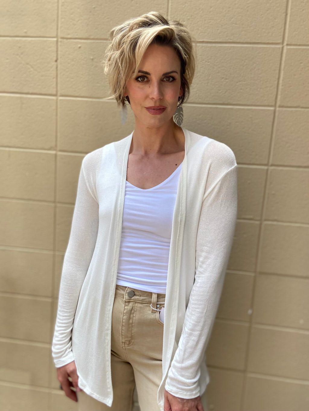 Blake White Knit Sheer Cardigan - MK Threads Boutique